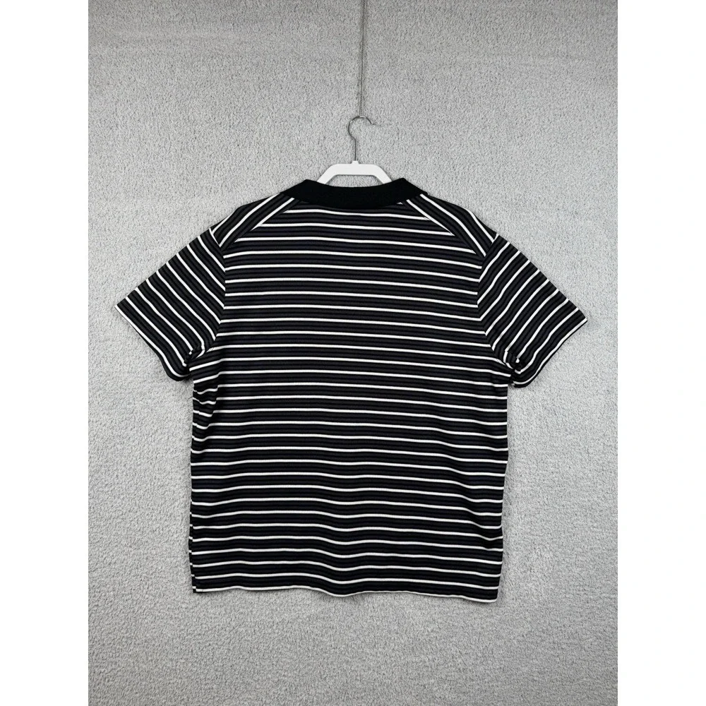 Nike Golf Men's Dri-Fit Short Sleeve Polo Shirt‎ Black White Striped Size XL